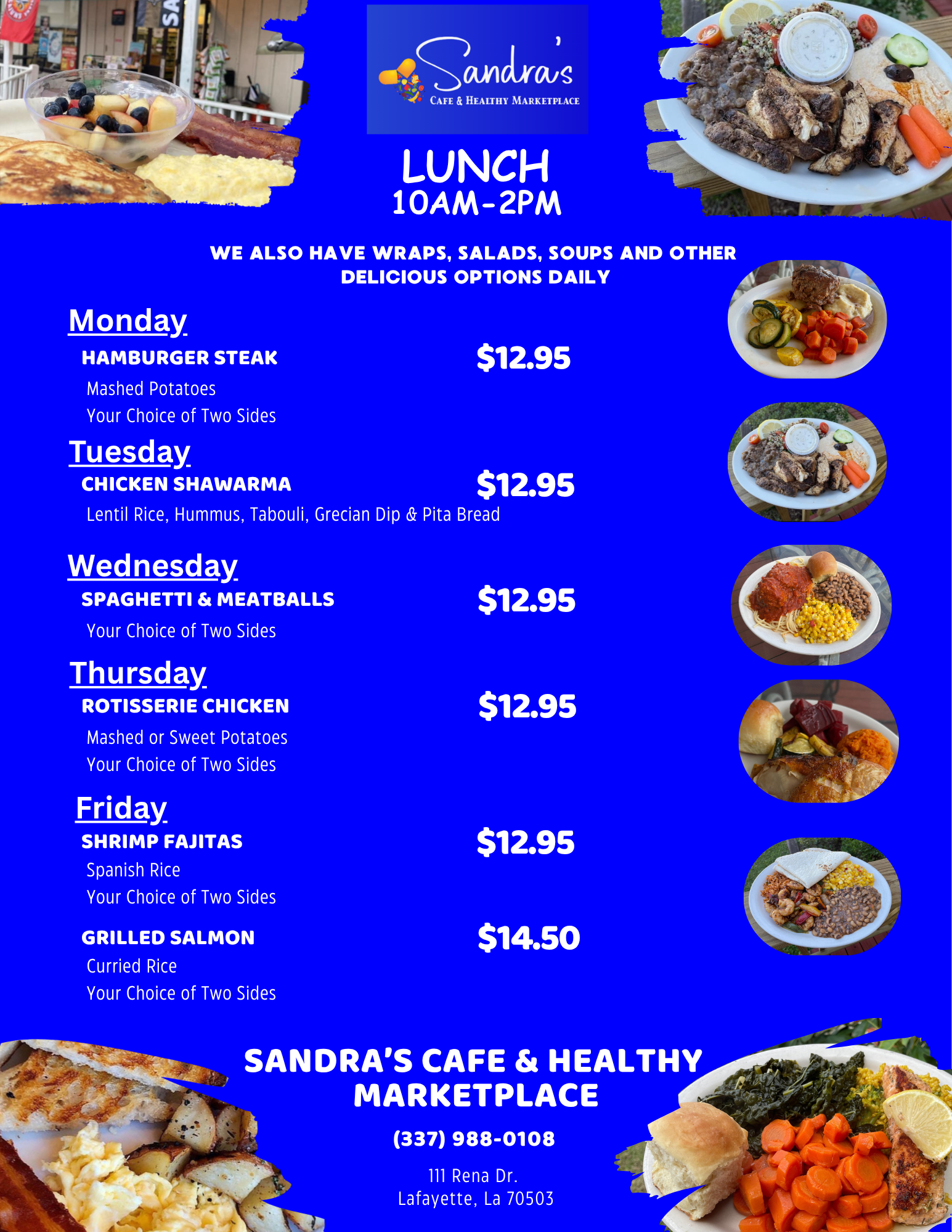 Sandra's Lunch Menu And Prices