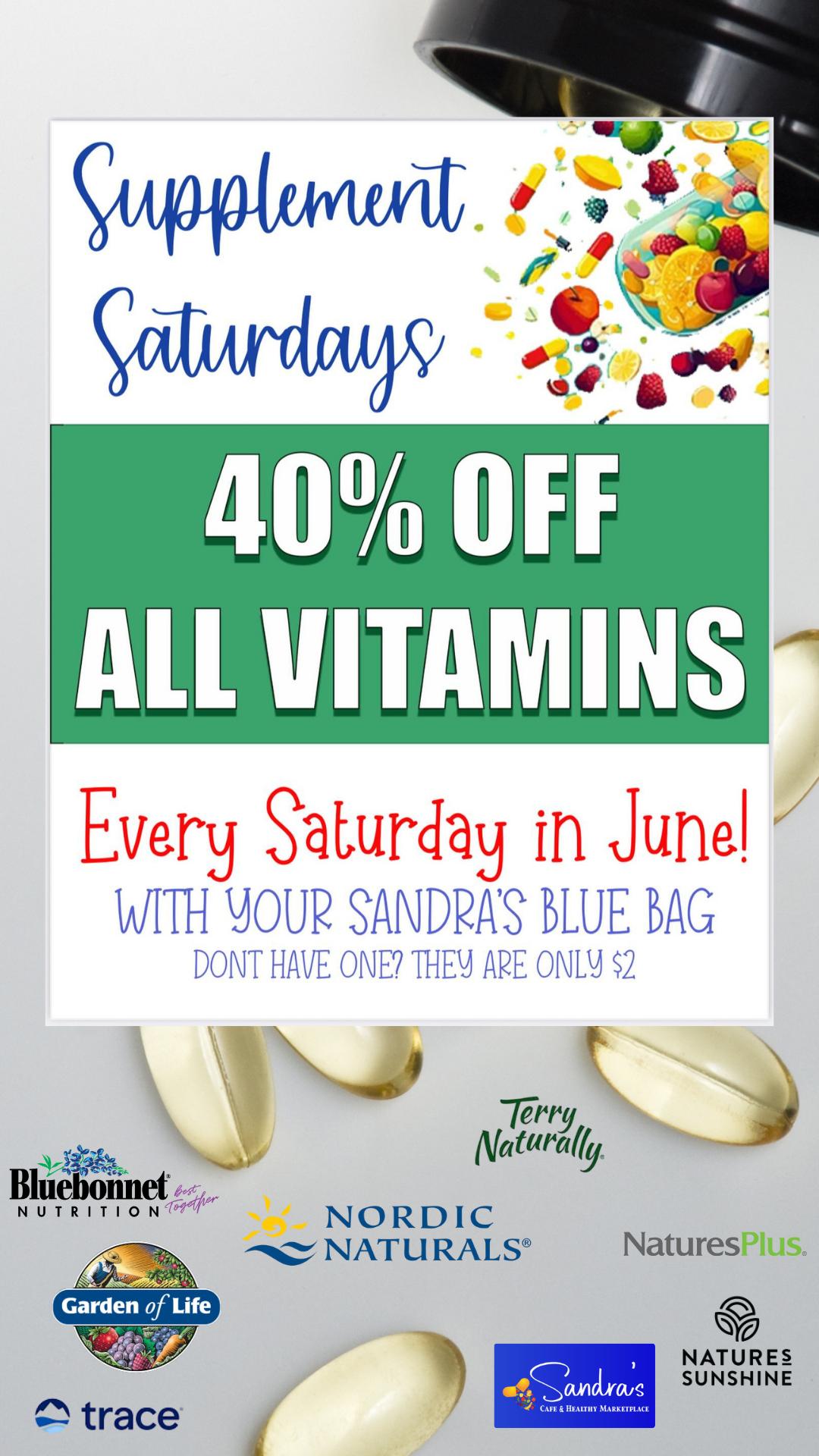 40% off supplements saturdays in june